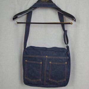New Old Stock Slantzi-Craft Screen Door Threads Denim Shoulder Bag